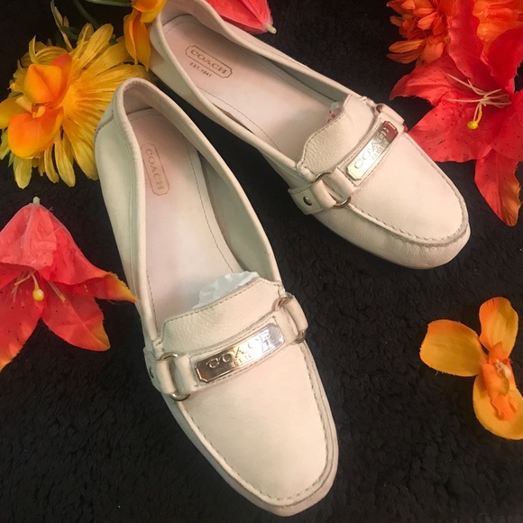 Coach Shoes - Coach Cream Loafers